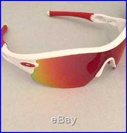 Men's Radar Path Golf Sunglasses Polished White/Red Iridium Oakley 09-721J 136