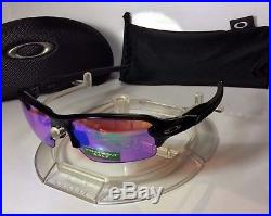 NEW OAKLEY FLAK 2.0 PRIZM GOLF (ASIA FIT) SUNGLASSES Polished Blk FREE SHIPPING