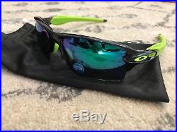NEW OAKLEY Sunglasses FLAK 2.0 XL Black Ink/JADE Iridium POLARIZED Golf Cycling
