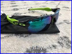 NEW OAKLEY Sunglasses FLAK 2.0 XL Black Ink/JADE Iridium POLARIZED Golf Cycling