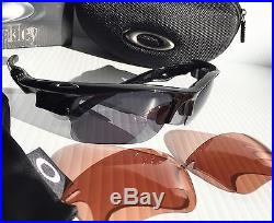 NEW Oakley FAST JACKET BLACK w Grey & VR28 Lens Multi-lens Sunglass 9156-30 GOLF