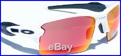NEW Oakley FLAK 2.0 White PRIZM Field Baseball Golf XL Sunglass 9188-03