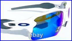 NEW Oakley FLAK JACKET 2.0 WHITE Polished w PRIZM Sapphire Sunglass 9188-94