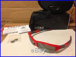 NEW Oakley FLAK JACKET (AF) Sunglasses, Infrared / Black Iridium, 03-906J