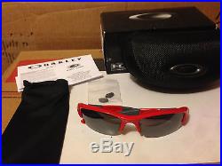 NEW Oakley FLAK JACKET (AF) Sunglasses, Infrared / Black Iridium, 03-906J