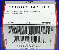 NEW Oakley FLIGHT JACKET Black Orange Prizm Trail Sunglasses Bike Golf 9401-04