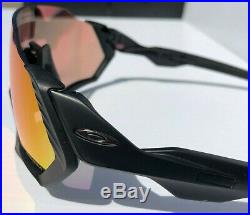 NEW Oakley FLIGHT JACKET Black w Prizm Trail Torch Sunglasses Bike Golf 9401-16
