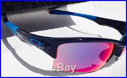 NEW Oakley QUARTER JACKET Blue w Red Iridium Youth Sunglass Golf Basebal 9200-04
