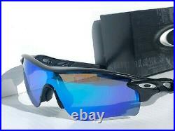 NEW Oakley RADARLOCK Matte Black POLARIZED Galaxy Blue Sunglass 9206