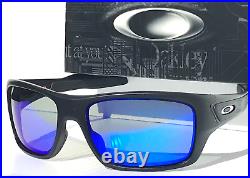 NEW Oakley TURBINE Matte Black POLARIZED Galaxy Blue Iridium Lens Sunglass 9263