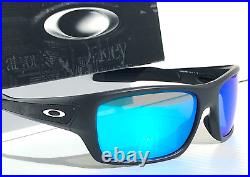 NEW Oakley TURBINE Matte Carbon Grey POLARIZED Galaxy Blue Lens Sunglass 9263