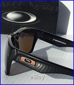 NEW Oakley TWO FACE Black MATTE Brushed w BRONZE Lens Sunglass Golf 9189-03