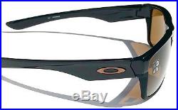NEW Oakley TWO FACE Black on Black w Dark Bronze Golf Sunglass 9189-03