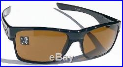 NEW Oakley TWO FACE Black polished Brushed w BRONZE Lens Sunglass Golf 9189