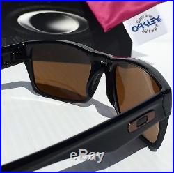 NEW Oakley TWO FACE Black polished Brushed w BRONZE Lens Sunglass Golf 9189-03