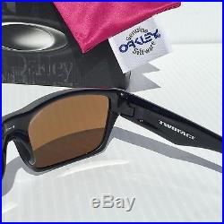 NEW Oakley TWO FACE Black polished Brushed w BRONZE Lens Sunglass Golf 9189-03
