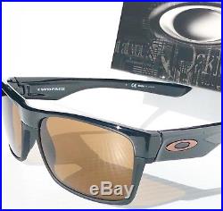 NEW Oakley TWO FACE Black polished Brushed w BRONZE Lens Sunglass Golf 9189