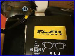 NEW Oakley limited LIVESTRONG FLAK JACKET XLJ Jet Black / Black Iridium 12-791