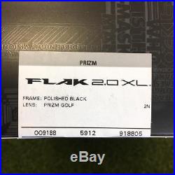 NWT Oakley Flak 2.0XL Polished Black Prizm Golf Lense Sunglasses 009188-05