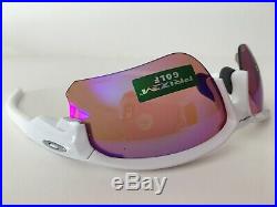 New OAKLEY FLAK DRAFT PRIZM GOLF Sunglasses POLISHED WHITE OO9373-0670