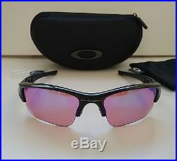 New OAKLEY FLAK JACKET 1.0 Polished Black with PRIZM Golf Lens Sunglasses radar ev