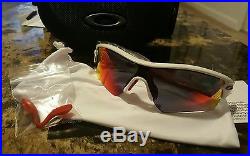 New Oakley 09-721J Men's Radar Path Golf Sunglasses Polished White/Red Iridium