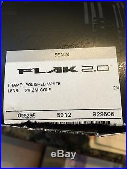 New Oakley Flak 2.0 Golf Prizm Polished White Sunglasses 929506