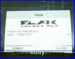 New Oakley Flak Jacket XLJ Sunglasses 24-428 Polished Black/Prizm Golf
