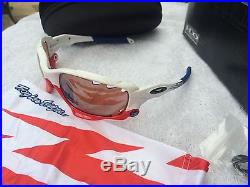 New Oakley Racing Jacket Troy Lee Designs Polished White VR28 Iridium & Clear