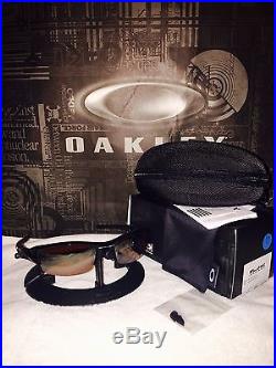New mens Oakley sunglasses FLAK JACKET polished black withvr28 black irid Asian ft