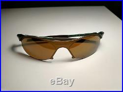 OAKLEY ZERO 0.4 Joker Green / Gold Iridium RARE Sunglasses Golf MADE IN USA Used