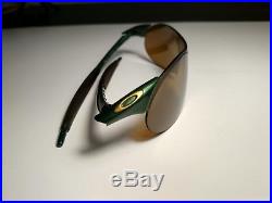 OAKLEY ZERO 0.4 Joker Green / Gold Iridium RARE Sunglasses Golf MADE IN USA Used