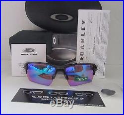 OAKLEY polished black PRIZM GOLF FLAK JACKET 2.0 XL OO9188-05 sunglasses! NEW