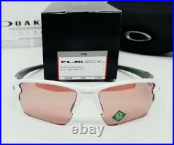 OAKLEY polished white PRIZM GOLF FLAK 2.0 XL OO9188-B1 sunglasses! NEW IN BOX