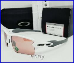 OAKLEY polished white PRIZM GOLF FLAK 2.0 XL OO9188-B1 sunglasses! NEW IN BOX