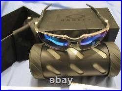 Oakley Badman X Metal Oo6020-04 Plasma W Sapphire Iridium Polarized Sunglasses