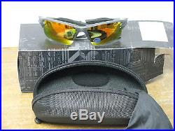 Oakley FLAK 2.0 XL Grey Smoke Fire Iridium Polarized Golf Sunglasses NEW
