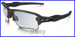 Oakley FLAK 2.0 XL Photochromic Sunglasses Steel Frame Clear Black Golf Lens