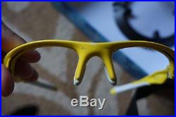 Oakley Fast Jacket Sunglasses Lemon Peel Frame Yellow Lenses Golf Sport Flak
