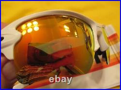 Oakley Flak 2.0 XL White Frame Fire Polarized Lens Black Icon Jacket Sunglasses