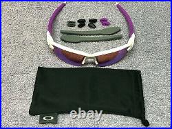 Oakley Flak Jacket 2.0 XL Oo9188 White Purple Icons Prizm Golf + Microfiber Bag