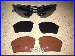 Oakley Golf Jacket Sunglasses Specific 3 Sets Of Lenses Black Red Blue