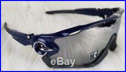 Oakley Jawbreaker Sunglasses Navy Chrome Polarized Lens Golf OO9290-12