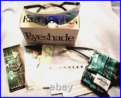 Oakley Razor Blades New Matte Clear W Violet Lens W Black Heritage 30 Sunglasses