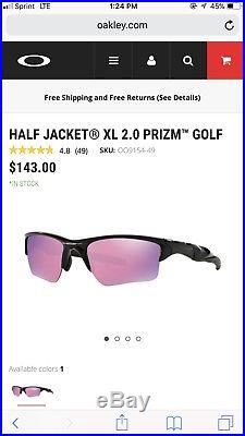 Oakley Sunglasses OO9154-49 HALF JACKET 2.0 XL Polished Black Prizm Golf Mens
