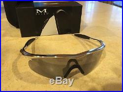 Oakley golf M Frame Sweep Bright Chrome Slate irid Lens Sunglasses